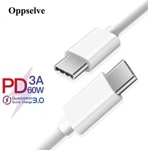USB Type C to USB C Cable For Xiaomi Mi 11 10 8 9 Fast Charging PD Charger 60W Wire Cord For iPad MacBook USB C Wire For Huawei