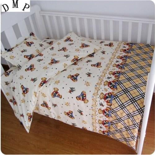 3PCS Cartoon Baby Cotton bedding set crib bed set baby bed set room decoration ,Duvet Cover/Sheet/Pillow Cover