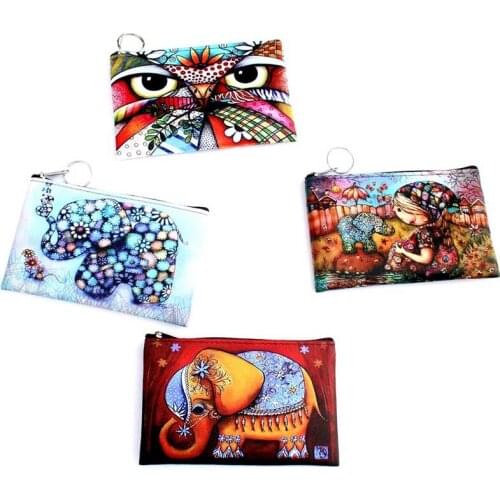 Owl Elephant 3D coin purse Women cartoon zero wallet Ladies clutch change purse Female Zipper coins bag pouch