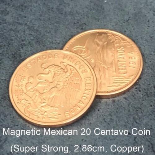 Magnetic Mexican 20 Centavo Coin (Super Strong, 2.86cm, Copper) Magic Tricks Stage Close Up Magia Coin Appear Magie Gimmick Prop