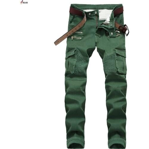 MKASS Men's Biker Jeans