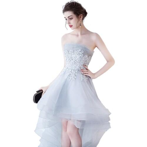 2019 Fashion Luxurious Off The Shoulder Sleeveless Lace Evening Dresses Lace with Diamond Party Dresses Handmade