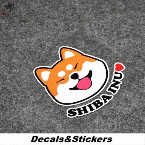 NO.L230 Shiba Inu Cartoon Dog Cute 3M Reflective Modified Stickers Car Glass Waterproof Decals Racing Motorcycle
