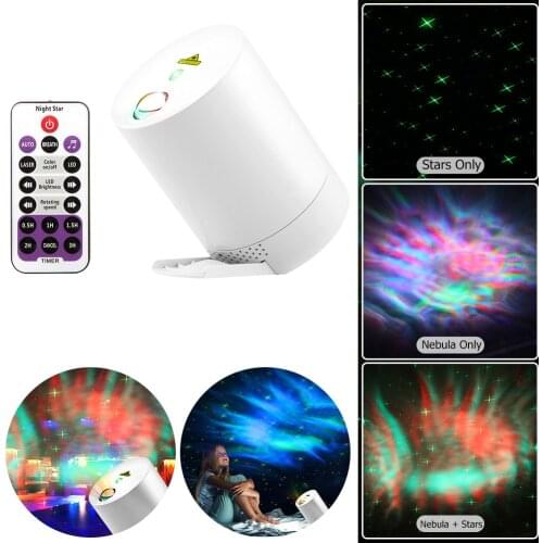 Night Light Aurora Star Galaxy Starry Sky Projection Light LED Rotating Star Projector Colorful Dream Star Water Wave Lamp Decor