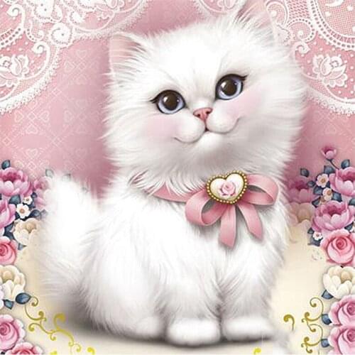 New Arrivals 5D DIY Full Round Diamond Painting Anime Cat 3D Embroidery Cross Stitch Rhinestone Mosaic Home Decor Art Y1370