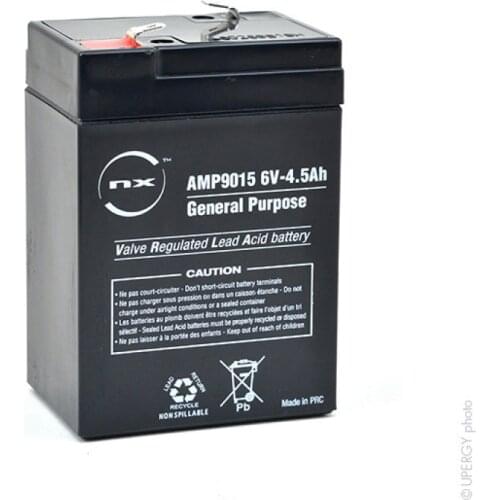 NX Battery 6V 4.5Ah lead AGM rechargeable for toys, child car, toy motorcycle, security and alarm systems, UPS/UPS