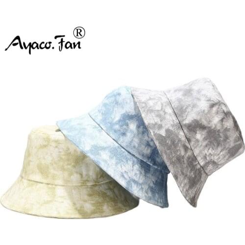Dye Colorful Print Women Bucket Hat Cotton Unisex Sunhat Men Outdoor Travel Beach Graffiti Caps Fishermen Hat Hip Hop Female Cap