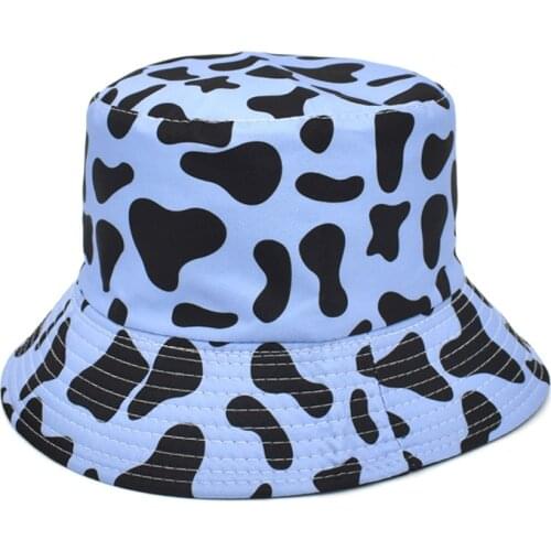 Summer Bucket Hat Dairy Cow Striped Print Fisherman Hats Cap Hip Hop Outdoor Travel Panama Cap Sun Caps For men Women Fashion