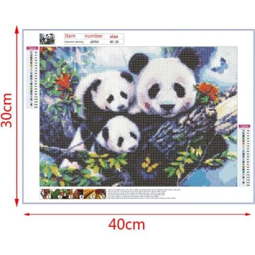 Panda 5D Full Drill Diamond Painting Embroidery Cross Stitch Kits DIY Rhinestone Crystal Home Decoration