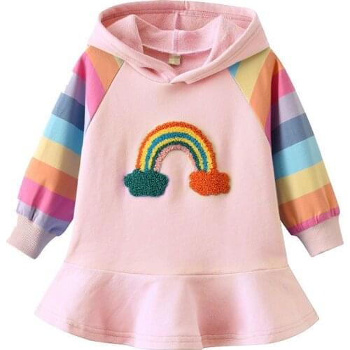 2021 Newborn Baby Girls Dress Spring Autumn Toddler Girl Princess Dresses Long sleeve Hooded Childs clothes Birthday Party dres