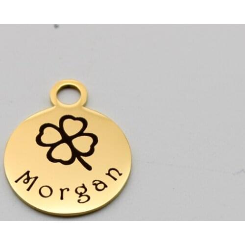 20pcs Clover Four Leaf Charms Stainless Steel Pendant Morgan Charm DIY Handmade Accessories