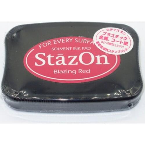 Tsukineko Inkpads Fast Dry Full-Size StazOn Multi-Surface Solvent Ink Pad Blazing Red SZ-21 For Every Surface Japan