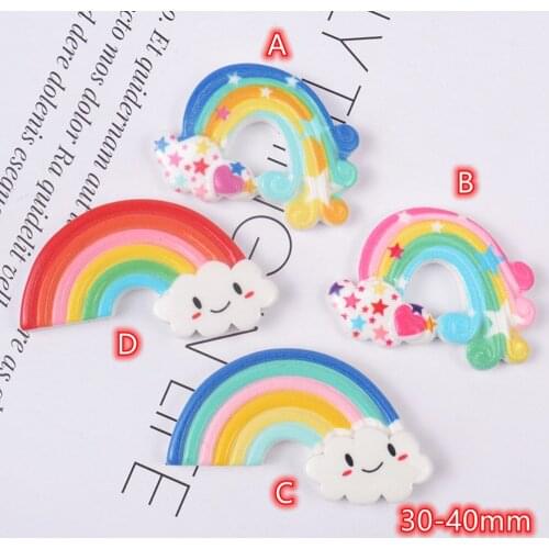 Lovely Resin Rainbow Decoration Craft 20pcs Colorful Flat back Cabochon Embellishments For Scrapbooking Diy Accessories