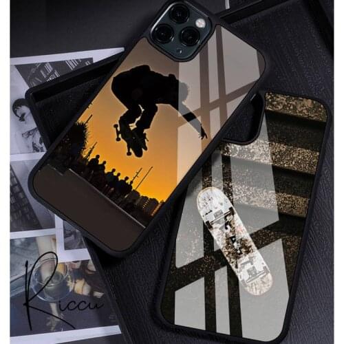 Skateboarding Phone Case Rubber for iPhone 12 11 Pro Max XS 8 7 6 6S Plus X 5S SE 2020 XR 12 Mini case