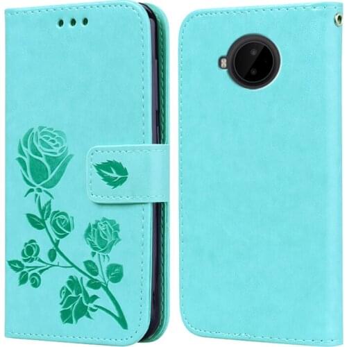 Cute Rose Patterned Leather Case For Nokia C20 Plus Wallet Women Cover for Estuches Nokia G10 G20 1.4 1.3 2.4 3.4 5.3 5.4 Hoesje