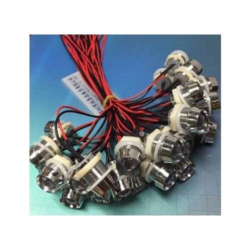 12V With Plastic LED Holder F8 8mm White Red Green Blue Yellow RGB LED Lamp Light With 20cm Wire x 100pcs