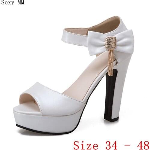 Platform Pumps Women Peep Toe High Heel Party Wedding Shoes Sandals Woman High Heels Plus Size 34 - 40 41 42 43 44 45 46 47 48