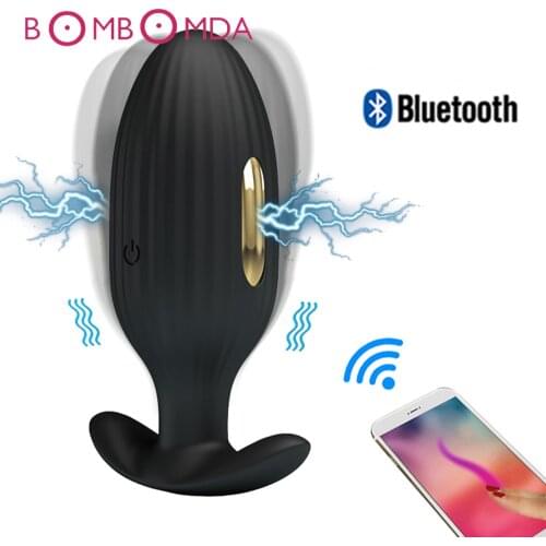 2020 Bluetooth APP Electric Shock Clitoral G Spot Vibrator Butt Plugs Vibrating Anal Dildo Anus Dilator Sex Toys For Couples