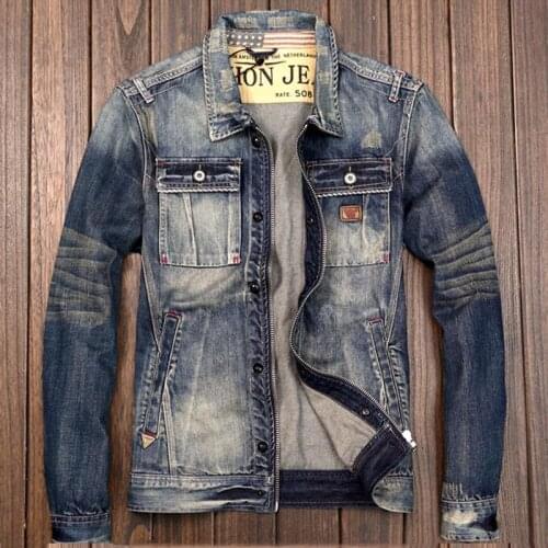 High Quality Winter New Arrivals Jackets and Coats For Men Automotive Biker Mans Denim Coats Jeans Overcoats Free Shipping A193