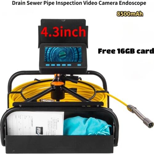 WP9604 Video Camera Endoscope Portable 8500mAh Capacity Standable 16GB TF Card DVR IP68 Industrial Drain Sewer Pipe Inspection
