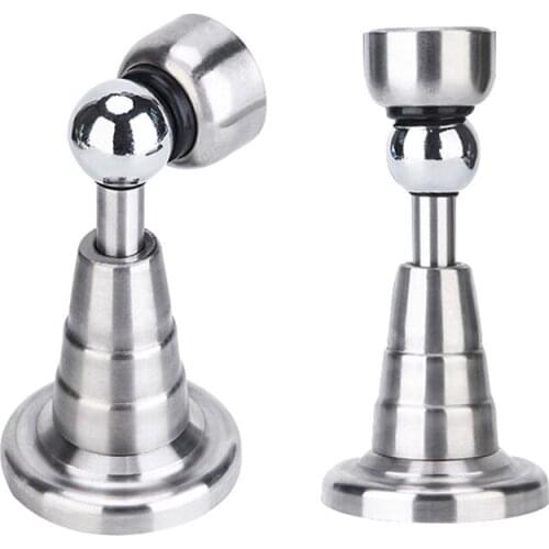 1 Set Stainless Steel Buffer Door Stopper Household Door Top Stops, Strong Magnetic Silent Door Stoppers Wall Suction Protection