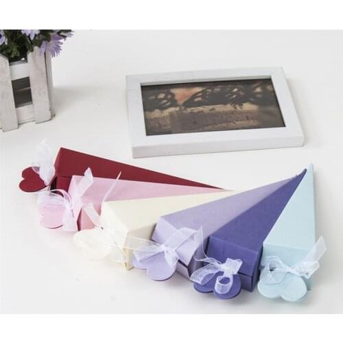 10pcs Ice Cream Tip Cone Shape Gift Box Paper Candy Dragee Baby Shower Wedding Favor Gift Bags Chocolate Packaging Wrapping