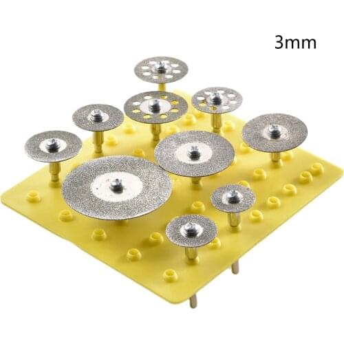 10 Pcs-Pack Diamond Grinding Set Glass Jade Carving Frosted Cutting Piece 2.35 Mm And 3 Mm Shank Electric Grinding Blades