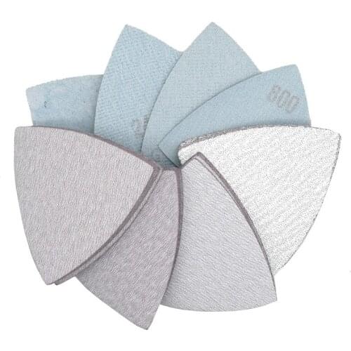 100pcs Dry Sandpaper - 90x90x90mm Sanding Discs Hook and Loop 60 to 1200 Grit for Polishing & Grinding Power Tools Accessories