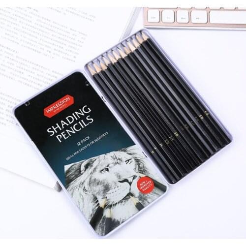 12 CountsPre-sharpened Black Leads Wood-cased Pencils Soft Core for Kids Adult Coloring Drawing Art Gift ultra-smooth coverage