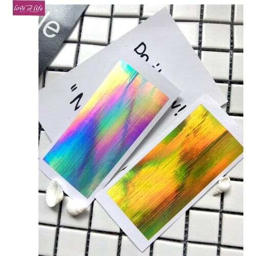 2Pcs Gold/Silver Laser Nail Art Striping Line Stickers 3d Glitter Self-Adhesive Nail Decals