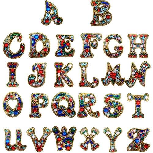 DIY Diamond Keychain Painting Letters A-Z Alphabet Keyring Keychains Cross Stitch Embroidery Women Bag Keychain Decoration