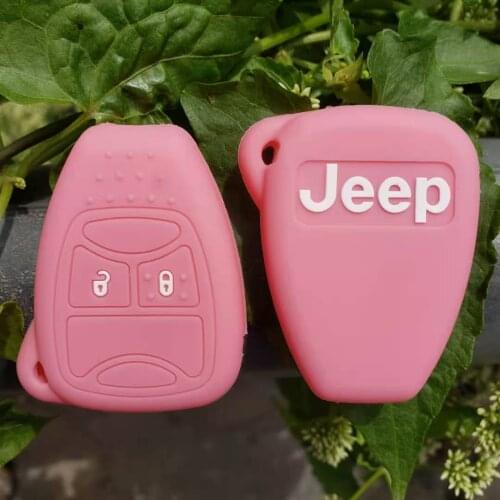 Fit For Jeep Chrysler Dodge 2 Button Smart FOB Skin Silica Gel Holder Key Shell Silicon Pouch Protect Case