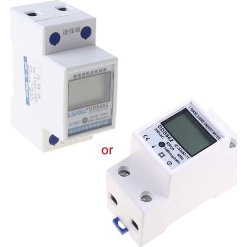 LCD Digital Power Consumption Meter Single Phase Energy Meter Watt kWh 230V AC