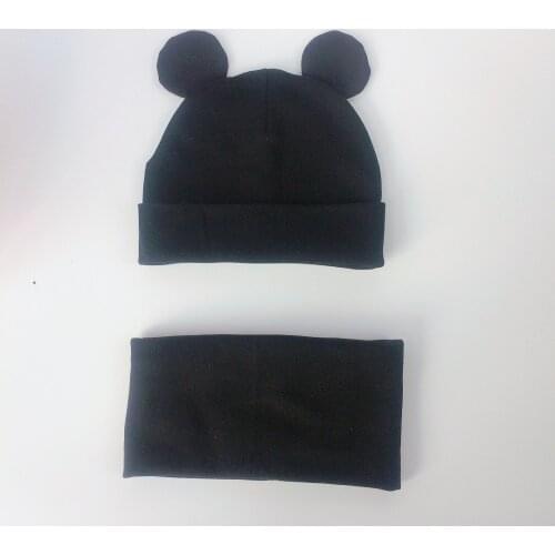 Baby earflap hat cap set winter infant for Boy Girl Cap Kid cotton soft Beanie bonnet Collar Scarf set baby cap for children