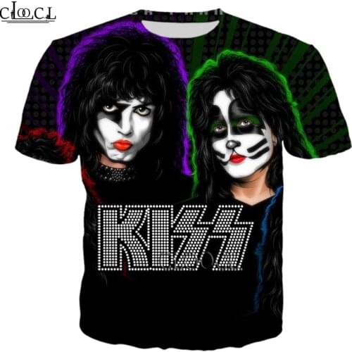 HX Unisex T-Shirt Men Women Streetwear Rock Singer KISS Band 3D Print Fashion Harajuku Short Sleeve Pullover Drop Shipping