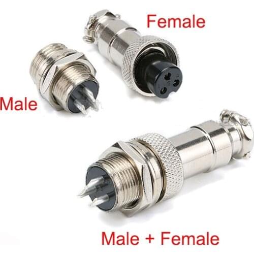 GX12 Aviation Plug Socket 2/3/4/5/6 Pin 12mm Male Female Wire Panel Circular Connector Zinc Copper Alloy Inline Cable Jointer