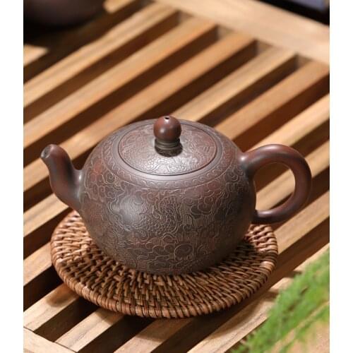 Chinese Traditional Ceramic Teapot Pure Handcraft Beautiful Appearance Household Pu'er Oolong Tea Set High Grade Clay Kettle
