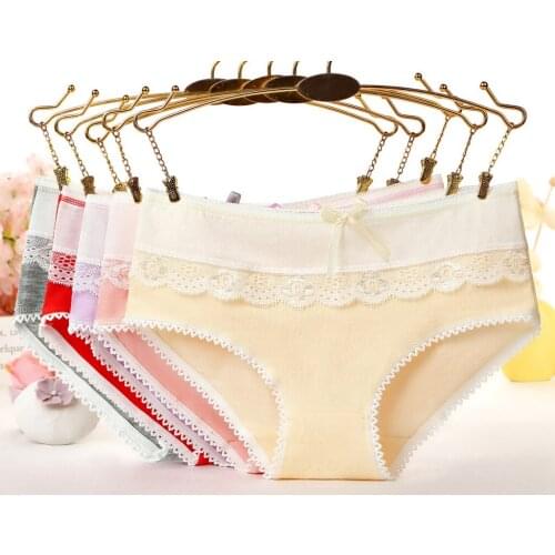 Summer Candy Color Sexy Lace Women Underwear Female Bow-knot Solid Color Lingerie Panties 2020 New Hot Sale Lady Girls Briefs