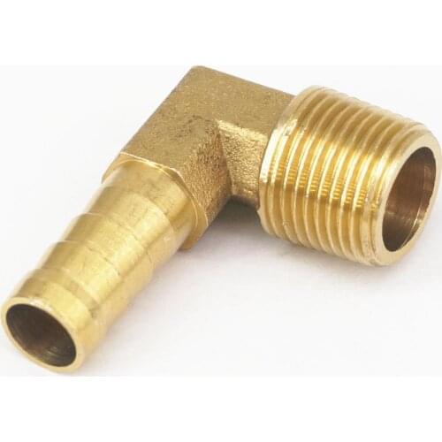 LOT 2 Hose Barb I/D 10mm x 1/2" BSP Male Thread Elbow Brass coupler Splicer Connector fitting for Fuel Gas Water