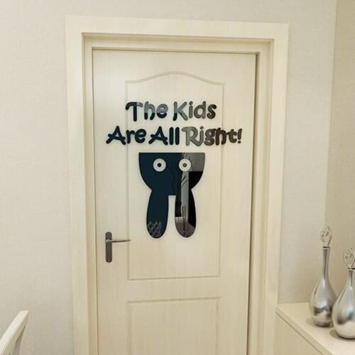 Lovely rabbit Acrylic crystal three-dimensional wall stickers Entrance Living room background cartoon decoration Door stickers