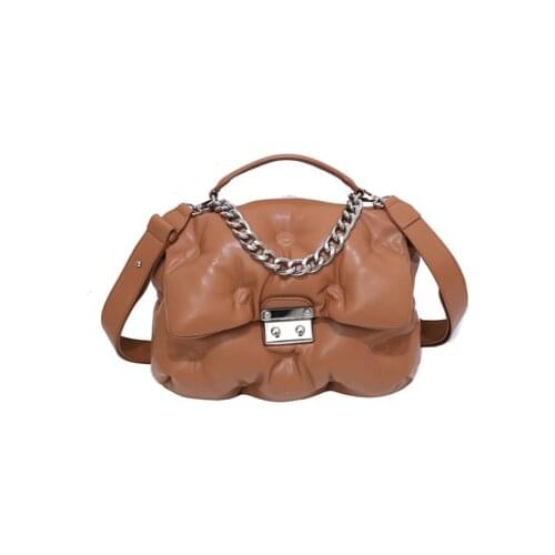 Fashion Chain Padded Shoulder Bags Designer Quilted Women Handbags Luxury Pu Leather Crossbody Bag High Quality Large Tote 2021