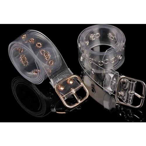 Fashion Women Transparent Invisible Waistband Clear Round Square Heart Pin Buckle Wide Waist Strap Ladies Punk Waist Belt New