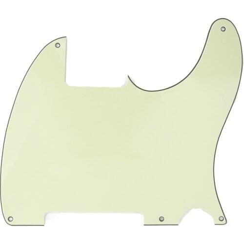 Musiclily 5 Hole Tele Pickguard Blank for Fender USA/Mexican Telecaster Esquire Guitar, 3Ply Mint Green