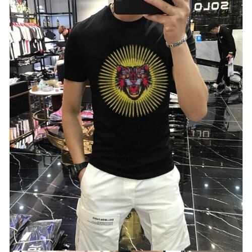 2021 New T Shirt Diamonds Tops Tee Shirts For Men Fashion T-shirts boys 100% cotton Short sleeve tshirt