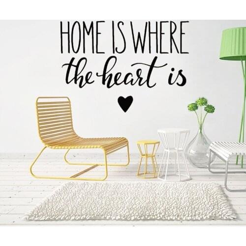Home is where the heart is Bedroom quote Wall Stickers living room Decoration Stickers Wall Decals DW11994