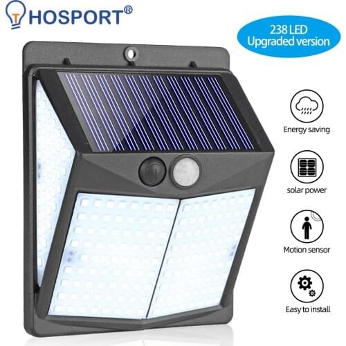 238LED Solar Wall Light Outdoors Waterproof Motion Sensor Garden Decoration Landscape Courtyard Light Wall Lamp