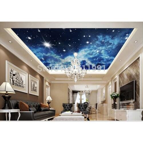 Custom Star Universe Wallpaper for the suspended ceiling of bedroom sitting room background wallpaper murals
