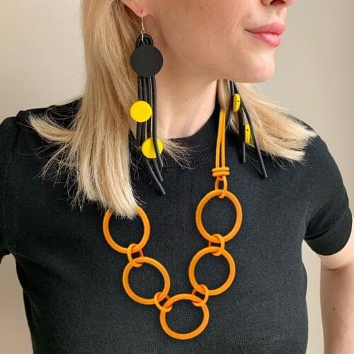 JID New Fashion Punk Style Rubber Colored Jewelry Womens Pendant Necklace With Ethnic Clothing Gothic Accessories Handmade