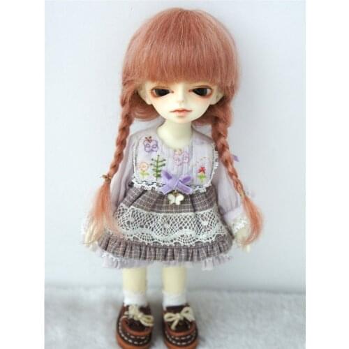 JD018 Fashion bjd mohair wig in size 3-4inch 4-5inch and 9-10inch Pretty Ana two braid BJD Doll wig high quality doll hair