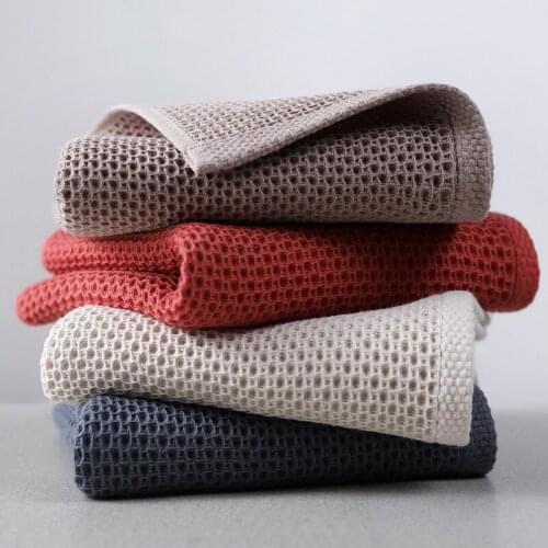 100% Cotton Adult Hand Towel Plaid Hand Towel Facial Treatment Magic Bathroom Sports Waffle Towel 1 Piece of 33x72 Cm Towel
